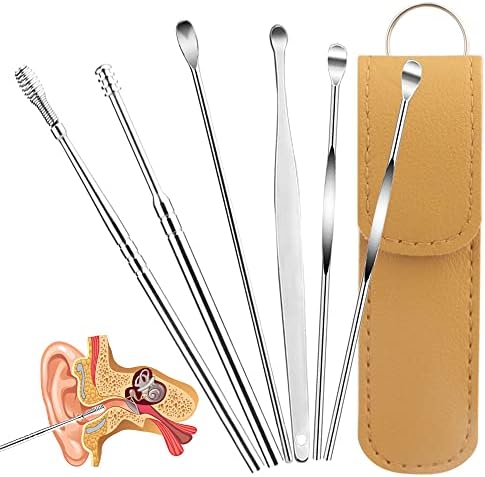 Ear Wax Cleaning Kit I 6 Pcs Ear Pick Tools I Wax Removal Kit I Ear Cleaning Tool Set I Spring Earwax Cleaner I Ear Cleaner for Adults I Ear Cleaning Kit for Kids I Multicolor Earwax Remover I Reusable Ear Cleaning Tools