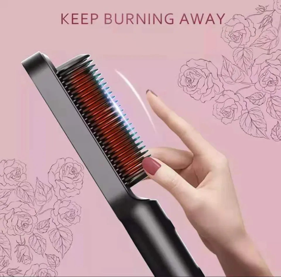 highly best quality Professional Electric Hair Brush Straightener Heating Combs Hair Styler Curling Iron 909 by Fusion collection