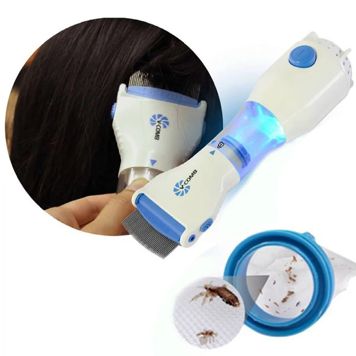 V Comb Head Lice Machine With 4 Filter Electric Anti Lice Machine For Hair Boys And Girls