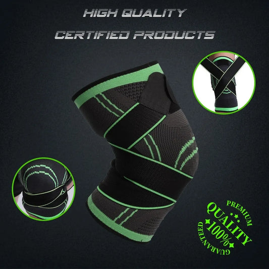 Adjustable Pressurized Fitness Running Cycling Bandage Knee Support Brace