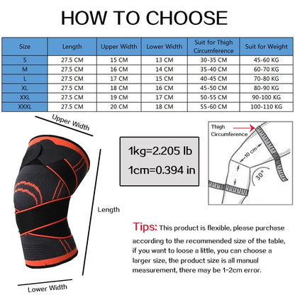 Adjustable Pressurized Fitness Running Cycling Bandage Knee Support