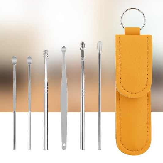 Ear Wax Cleaning Kit I 6 Pcs Ear Pick Tools I Wax Removal Kit I Ear Cleaning Tool Set I Spring Earwax Cleaner I Ear Cleaner for Adults I Ear Cleaning Kit for Kids I Multicolor Earwax Remover I Reusable Ear Cleaning Tools