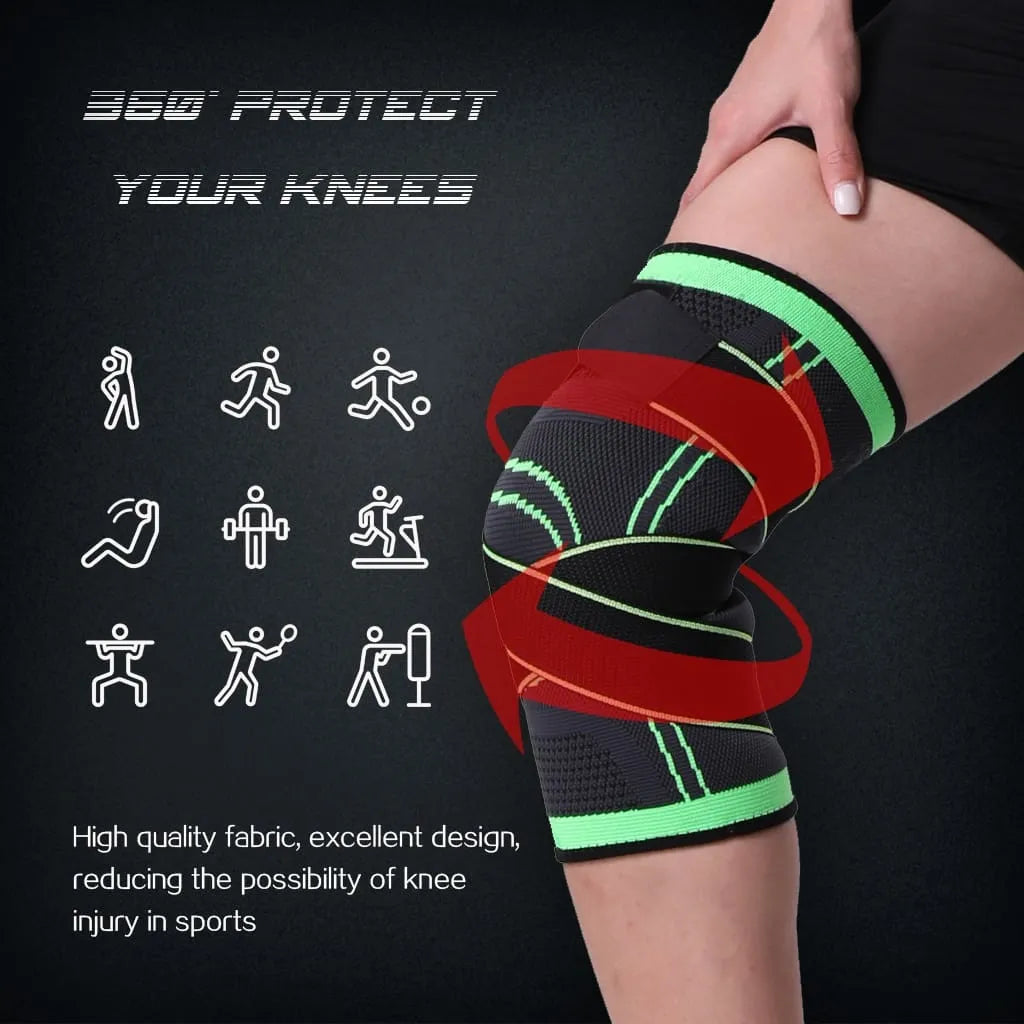 Adjustable Pressurized Fitness Running Cycling Bandage Knee Support