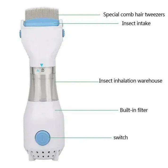 V Comb Head Lice Machine With 4 Filter Electric Anti Lice Machine For Hair Boys And Girls