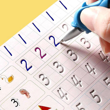 Sank Magic Practice Copybook 4 Books + Magic Pen & 10 Ink Refills Preschool Baby Learning Books for Kids