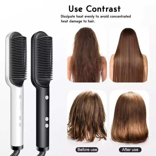 highly best quality Professional Electric Hair Brush Straightener Heating Combs Hair Styler Curling Iron 909 by Fusion collection